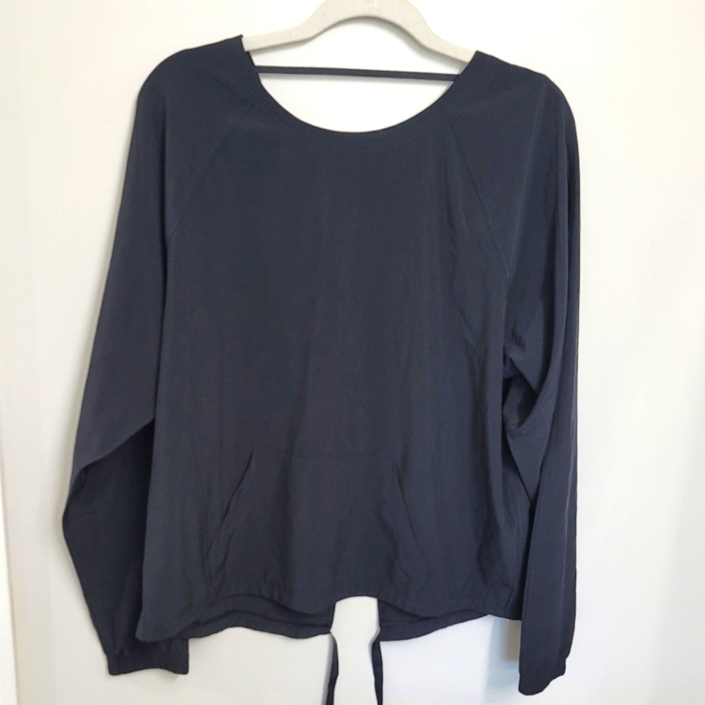 VICTORIA SPORT Black Deep V Back Activewear Top Size L